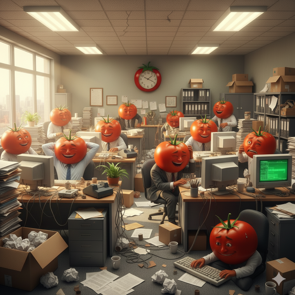 Fokusierte Tomaten arbeiten